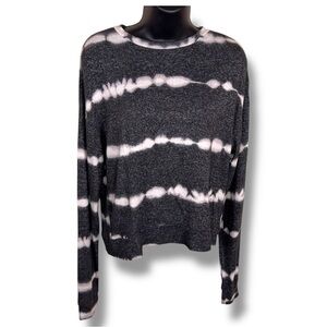 Small Fornia Grey White Tie Dye Sweatshirt Long Sleeve Boho Beachy Casual